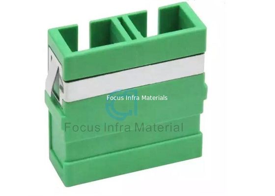 SC APC Fiber Optic Single Mode Duplex Fiber SC Adapter Green Color
