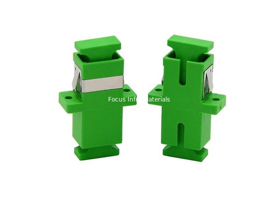 SC APC SX Single Mode with Metal Clips with Flange Fiber Optic Adapter
