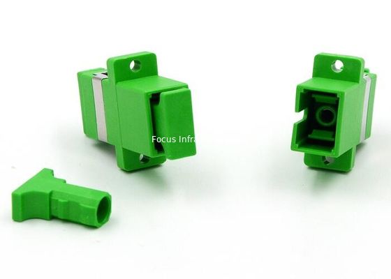 SC APC SX Single Mode with Metal Clips with Flange Fiber Optic Adapter