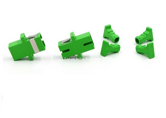 SC APC SX Single Mode with Metal Clips with Flange Fiber Optic Adapter