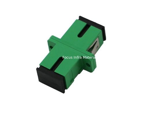 SC APC SX SM Green Color with Metal Clips with Flange Fiber Optic Adapter