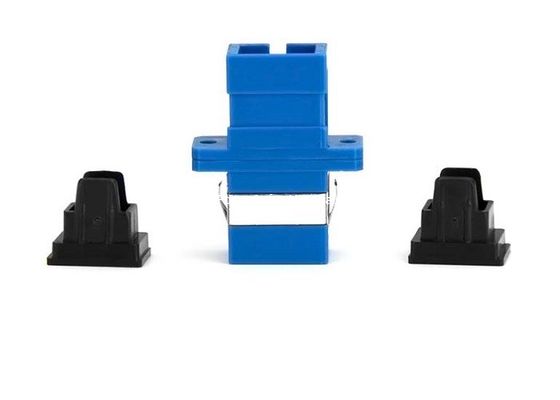 SC UPC SM SX with Flange With Metal Clips Fiber Optic Adapter