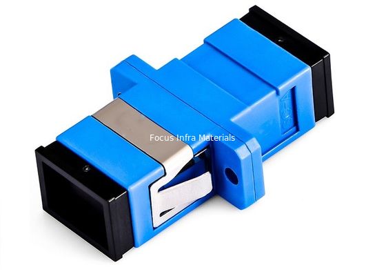 SC UPC Single Mode SX with Flange With Metal Clips Fiber Optic Adapter