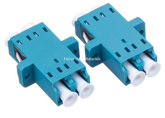 SM LC UPC Duplex Fiber Optic Adapter Optik With Flange Metal Clips