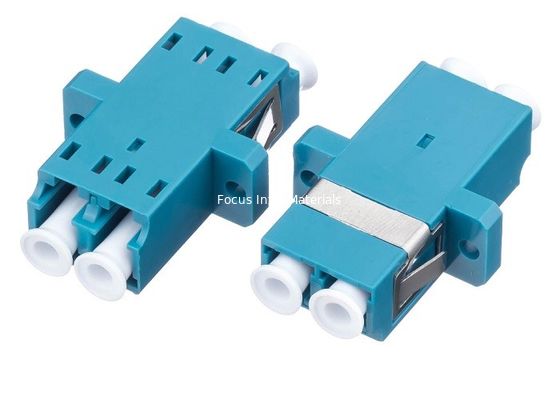 SM LC UPC Duplex Fiber Optic Adapter Optik With Flange Metal Clips