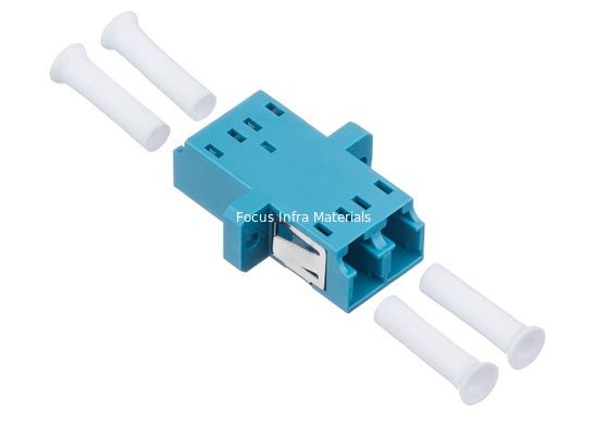 SM LC UPC Duplex Fiber Optic Adapter Optik With Flange Metal Clips