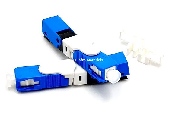 Blue FTTH SC UPC Fiber Optic Fast Connectors 0.2dB For Network