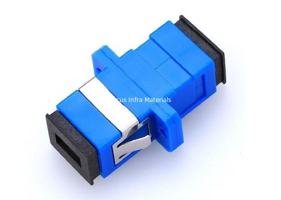 Industrial SC Fiber Adapter With Metal Clips Simplex Connector With Flange
