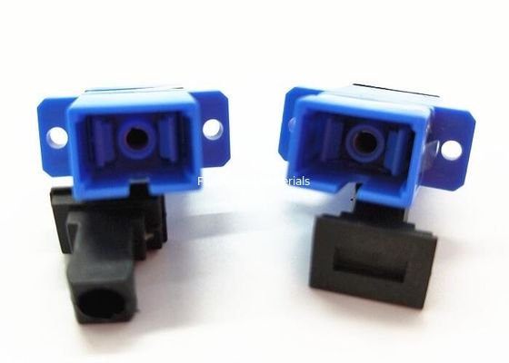 Industrial SC Fiber Adapter With Metal Clips Simplex Connector With Flange