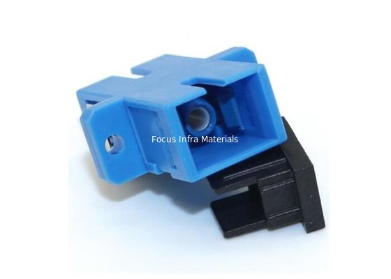 Industrial SC Fiber Adapter With Metal Clips Simplex Connector With Flange
